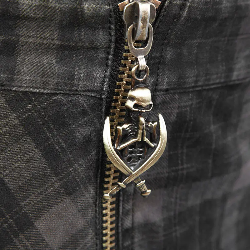 Готическая новая рок Мужская черная и сетчатая юбка брюки Модная популярная металлическая сумка на молнии декоративная ткань для юбки брюки панк Рейв Q-225