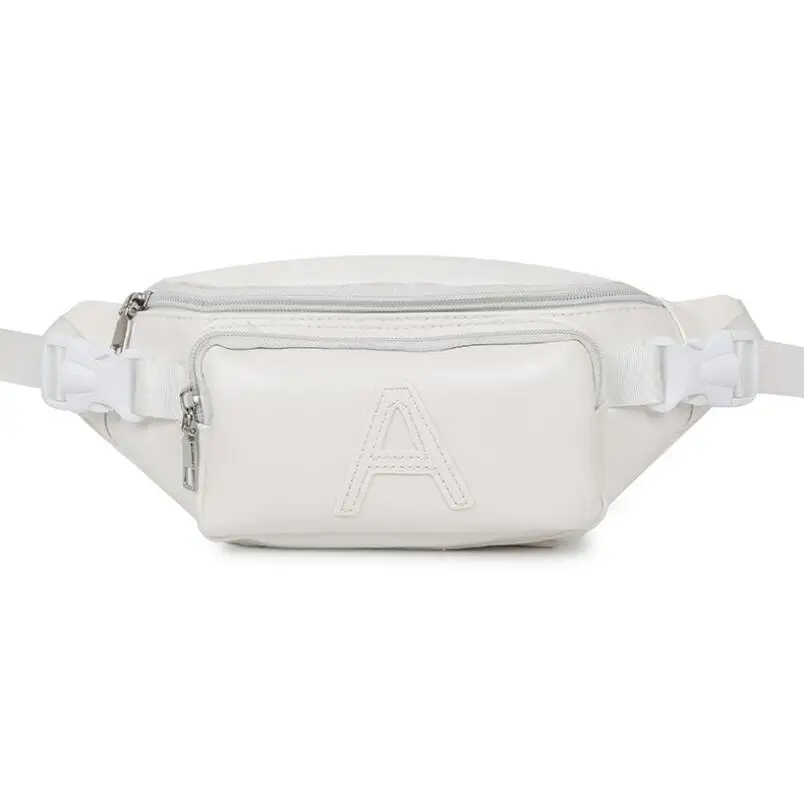 

New Womens Waist Bag Fashion PU Leather Phone Bag Female Solid Color Waist Packs Men Outdoor Sports Letter Chest Bag