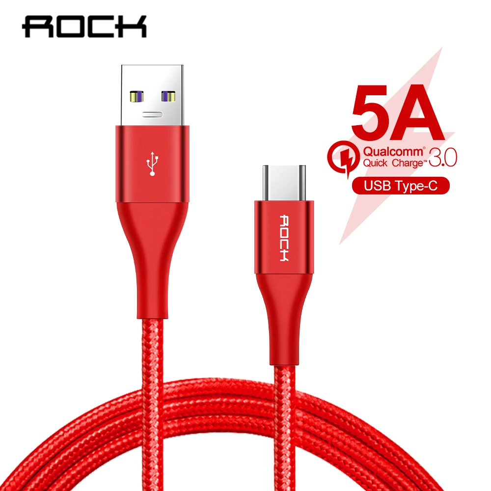 

Rock USB Type C Cable for xiaomi redmi k20 pro USB C Mobile Phone Cable Fast Charging Type C Cable for USB Type-C Devices