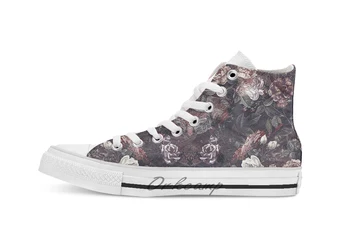 

EXOTIC GARDEN NIGHT III Novelty Design breathable casual High Top lace-up Canvas shoes sneakers