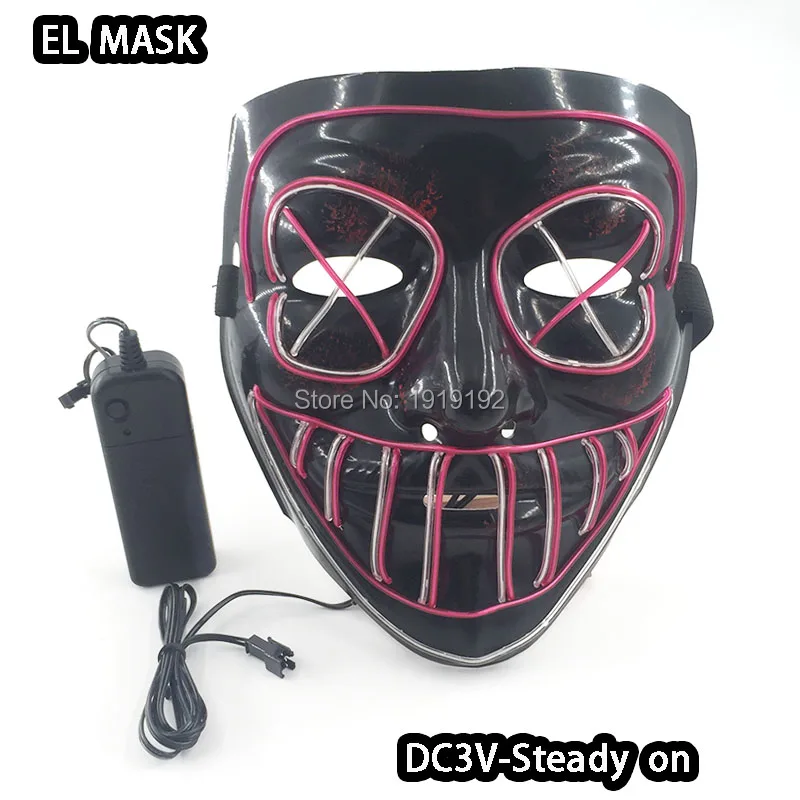 Вечерние страшная маска на Хеллоуин, Карнавальная маска анонима хакера, светящиеся вечерние принадлежности