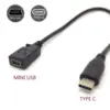 Câble adaptateur USB 3.1 mâle à 5 broches Type C, Mini USB femelle, chargement de données, synchronisation, cordon ► Photo 2/5