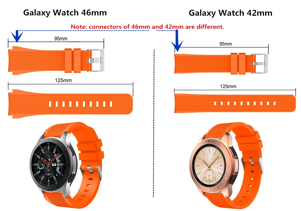 Силиконовый ремешок на запястье для samsung Galaxy Watch 46 мм SM-R800/Galaxy Watch 42 SM-R810 мм Смарт-часы