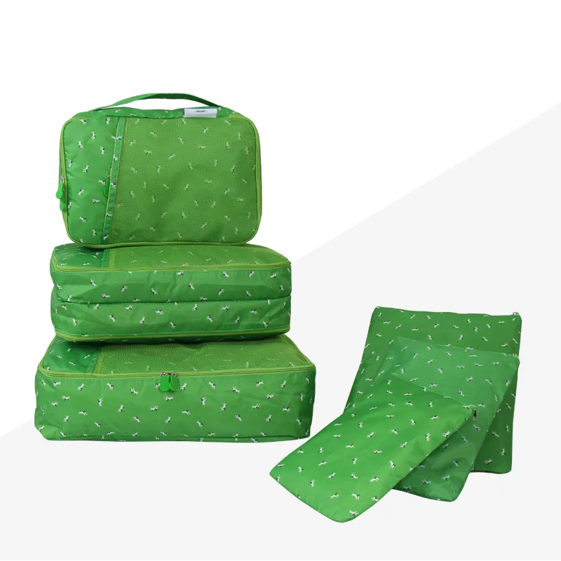 LIYIMENG 6 шт./компл. дорожная сумка для хранения дома Организатор ящик для одежды опрятная сумка чемодан Костюмы Делитель Контейнер на открытом воздухе Коробки - Цвет: Green