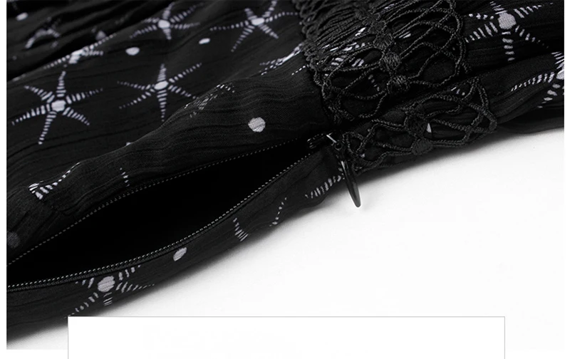 Mostnica Летние черные женские шифоновые платья с принтом звезд, сетчатые платья с рукавом три четверти, высокий уличный благородный пляжный сарафан для женщин