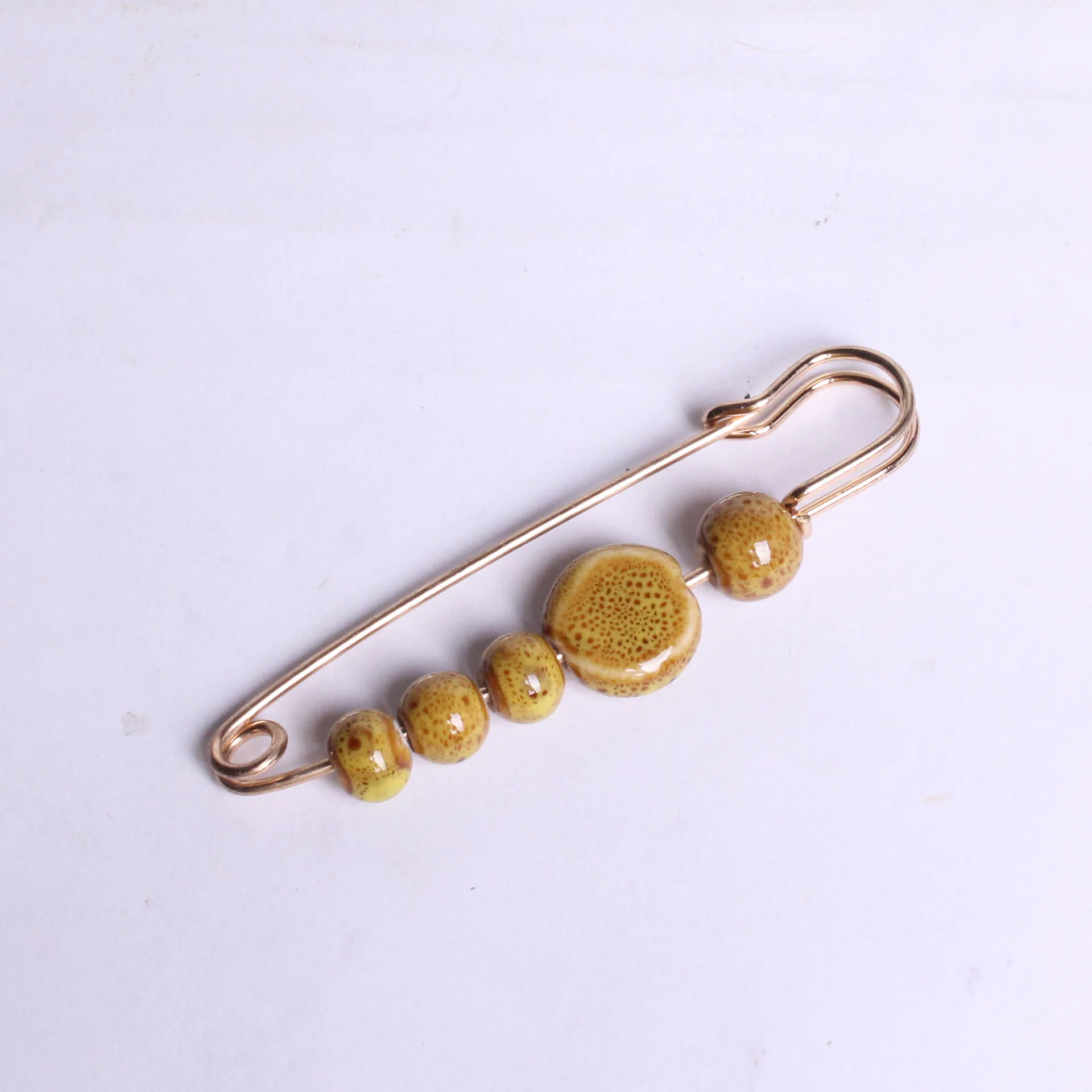 Fashion Ceramic Beads Decorative Safety Pins For Wedding Garment