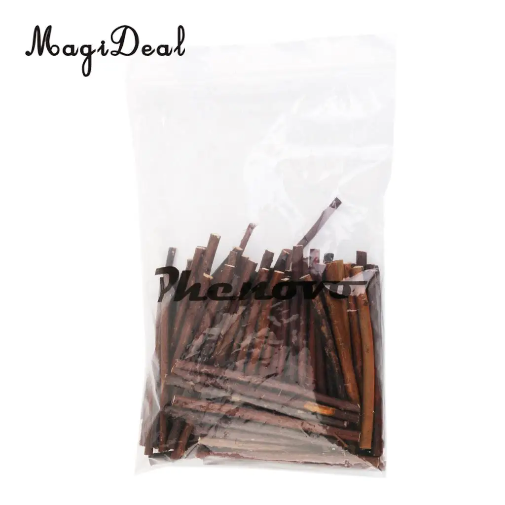 MagiDeal 100pcs Boxwood Natural Wood Stick Branch for DIY Art Craft Decor Pet Mouse Rabbit Snacks Tree Branch Chew Play Toy