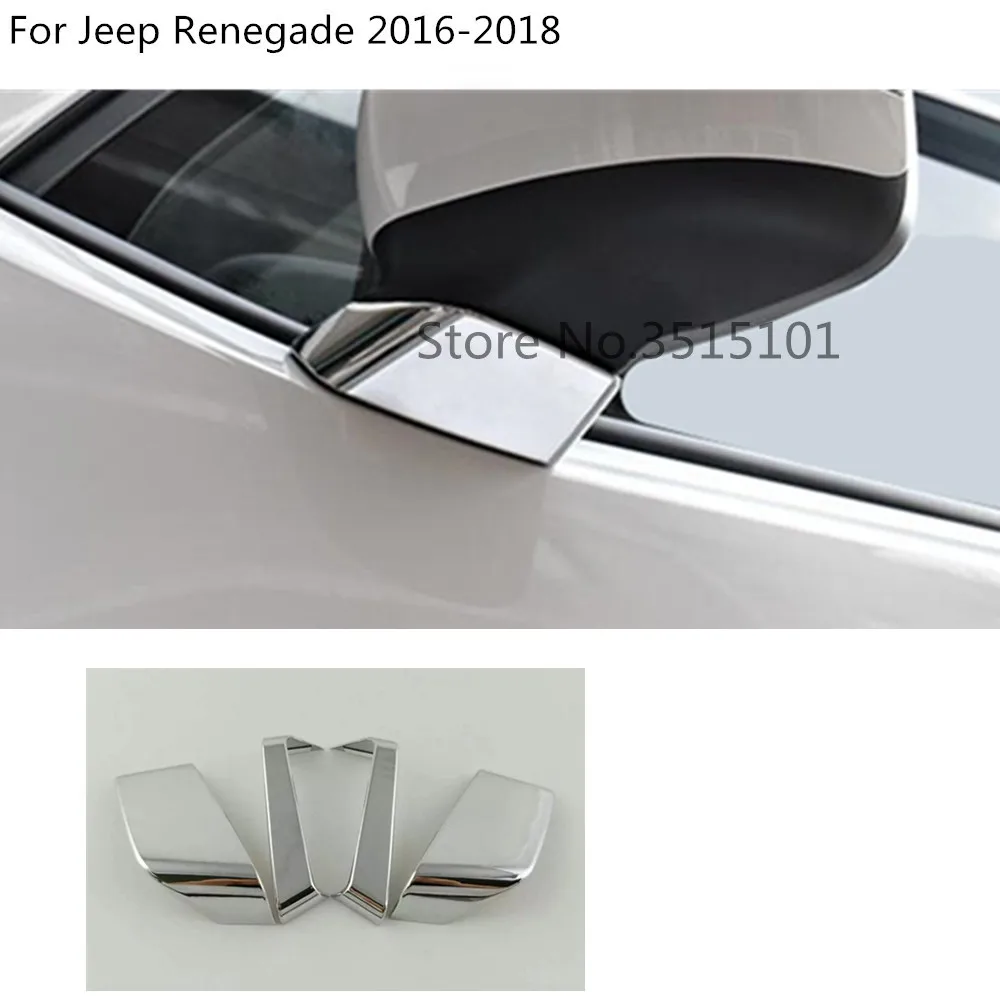 

Car ABS Chrome Rear View Rearview Eyebrow Side Glass Mirror Column Cover Trim Frame 4pcs For Jeep Renegade 2016 2017 2018 2019