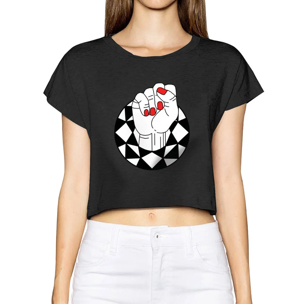 

Custom Design Women O Neck gesture printing Short Sleeve T Shirt Fashion Female Casual Top Ladies Summer T Shirts Tops