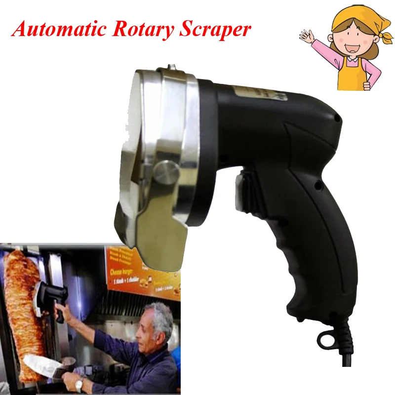 

1pc New Electric Meat Cutter Automatic Rotary Barbecue Circular Knife Scraper Meat Cutting Machine KS100E