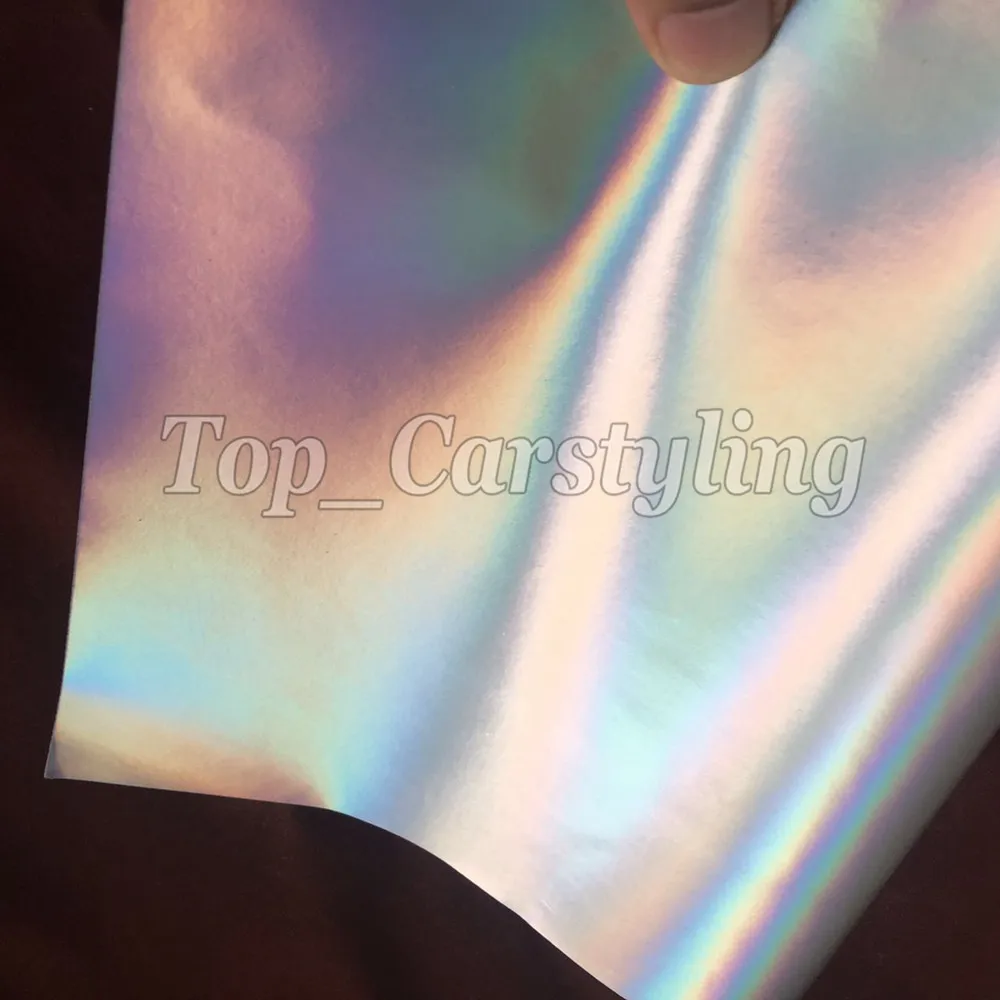 matte holographic silver flip flop car wrapping film with air free hologram (7)