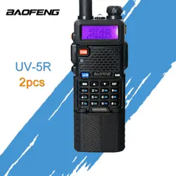 2 шт. Baofeng UV-5R 3800 мАч портативная рация 5 Вт двойной портативная рация с ремешком UHF 400-520 МГц VHF 136-174 МГц UV 5R двухстороннее радио портативный