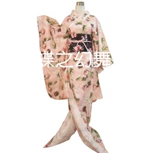 Японское кимоно фурисодэ женское цветочное юката длинный традиционный костюм для косплея