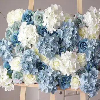 

Silk Rose hydrangea Artificial Flowers DIY Wedding Decoration Flower Wall for Wedding Propose Party Background Props Decor