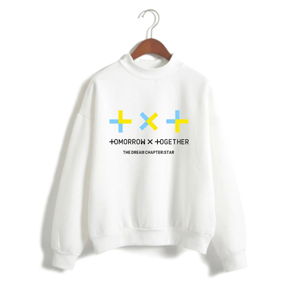 TXT harajuku модная водолазка с круглым вырезом толстовки Kpop Женская одежда оверсайз хип-хоп Bangtan Одежда для мальчиков новое поступление