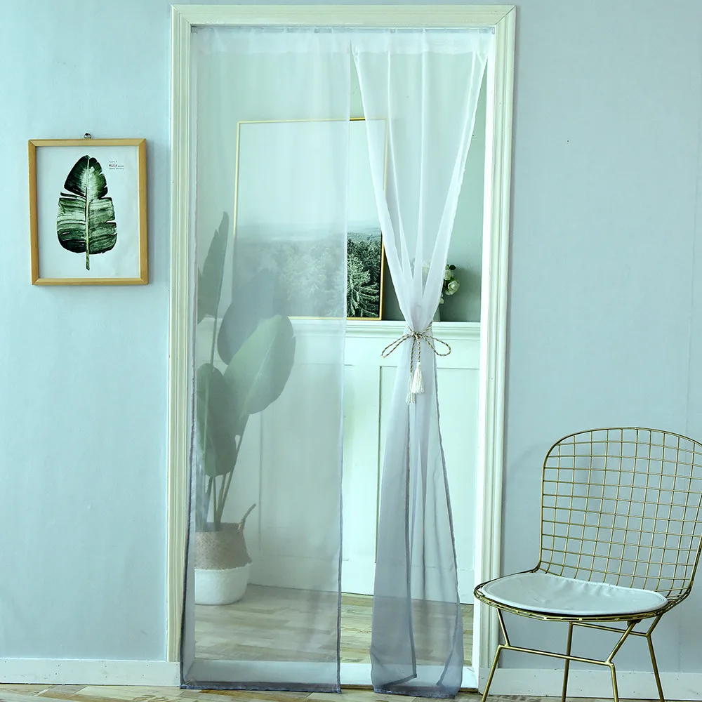 2 шт., занавеска для двери, украшение для дома, градиентная прозрачная дверная занавеска, тюль, для обработки окна, вуаль, драпировка, балдахин, 50 см x 200 см, занавеска