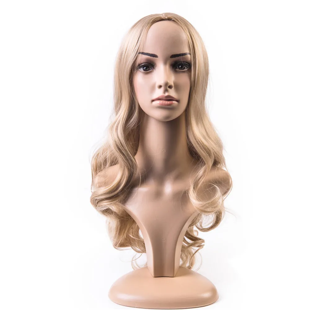 Gres свободная волна женский синтетические волосы штук высокое температура волокно Средний разделенный блондинка цвет для женщин 28 дюйм(ов)