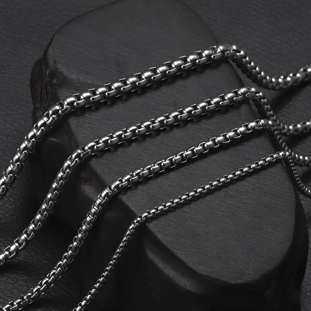 

Stainless Steel Necklace Box Chain Finished Chains with Lobster Clasp Silver Gold Tone Jewelry DIY Making Accessories 2-4mm