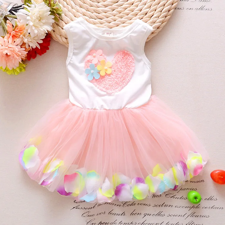 2017 New Fashion Trends Summer Baby Girl Love Sleeveless Dress