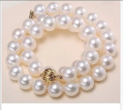 

classic10-11mm south sea round white pearl necklace