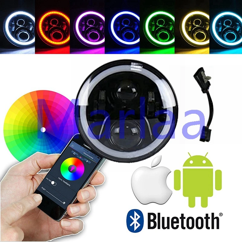 7Zoll Motorrad Projektion Halo LED Angel Eye Hi/Lo Haupt Scheinwerfer E-Geprüft 7Zoll Motorrad Projektion Halo LED Angel Eye Hi/Lo Haupt Scheinwerfer E-Geprüft
