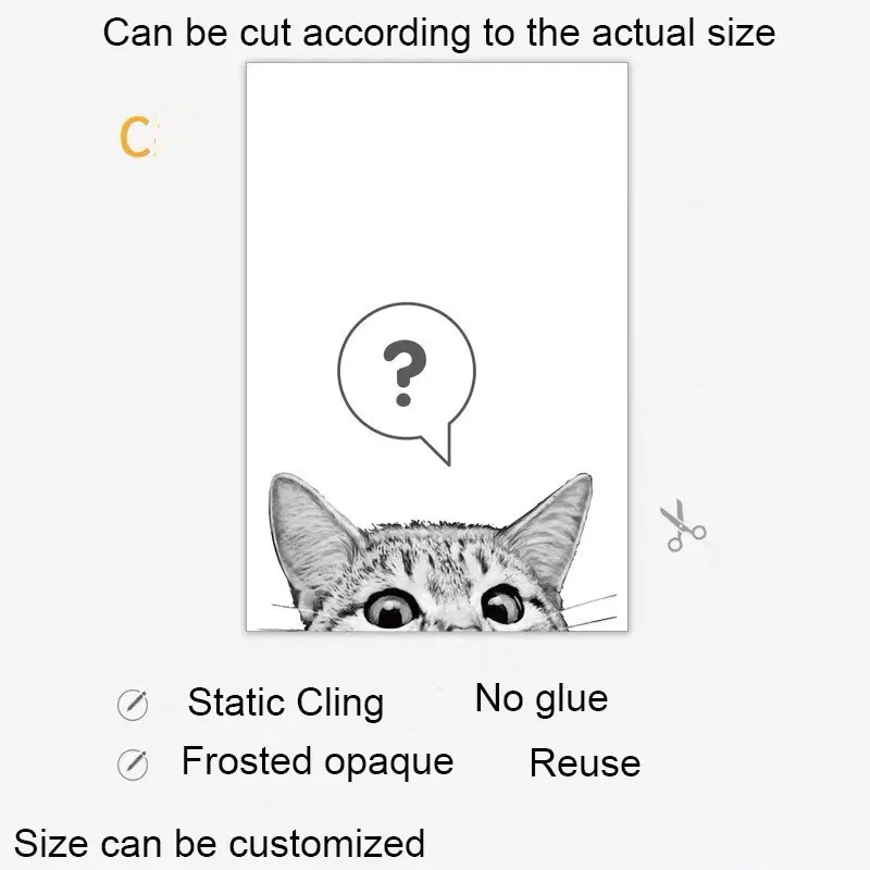 Pet Shop оконная пленка статическая кошка стеклянная наклейка витражная декоративная ПВХ пленка для конфиденциальности на стекло кухня гостиная Индивидуальный размер наклейка - Цвет: 45cm(w)x60cm(h) C