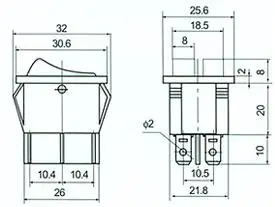 1 шт. DIY Модель KCD3 двойной лодочный Клавишный Выключатель тумблер 6 Pin ВКЛ-ВЫКЛ с зеленый красный светильник 20A 125VAC с фабрики