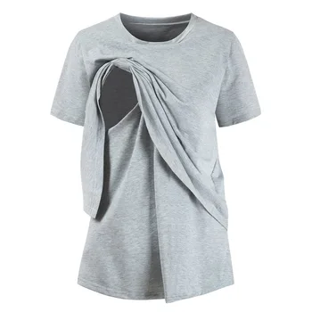 

Vetement Femme 2019 Women Maternity Pregnant Dress Nursing Baby Nightgown Solid Color Breastfeeding Sleepwear Dress Ropa De Muje