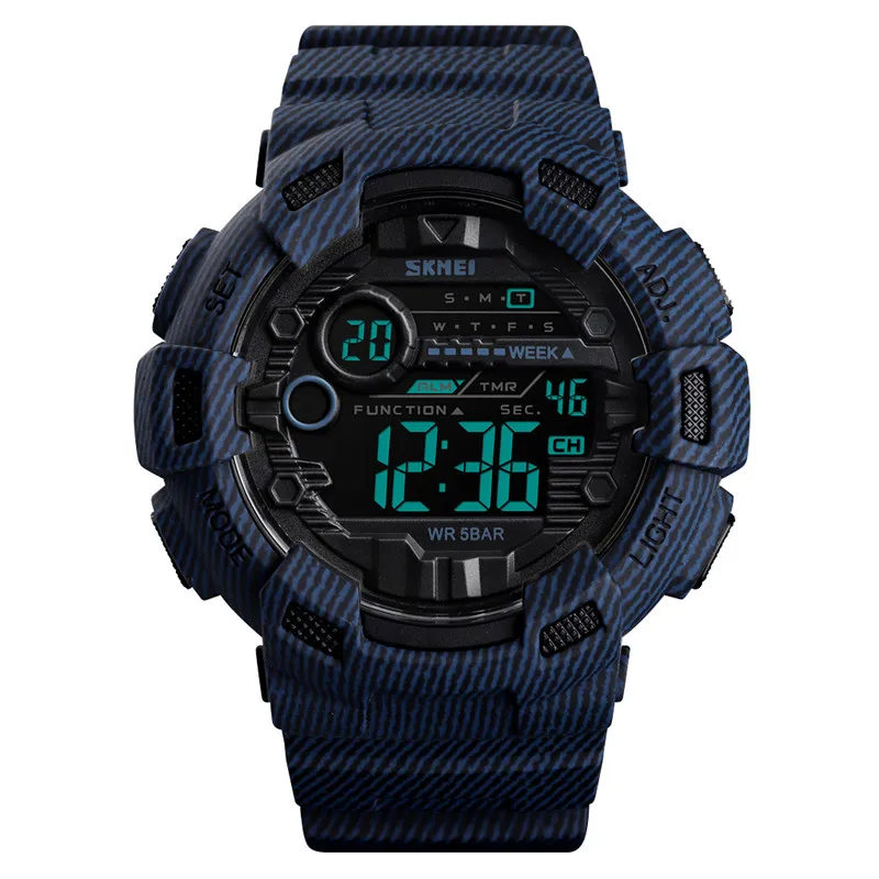 

New style student watch fashion trend youth waterproof luminous chronograph sports men multi-function alarm digital wristwatches