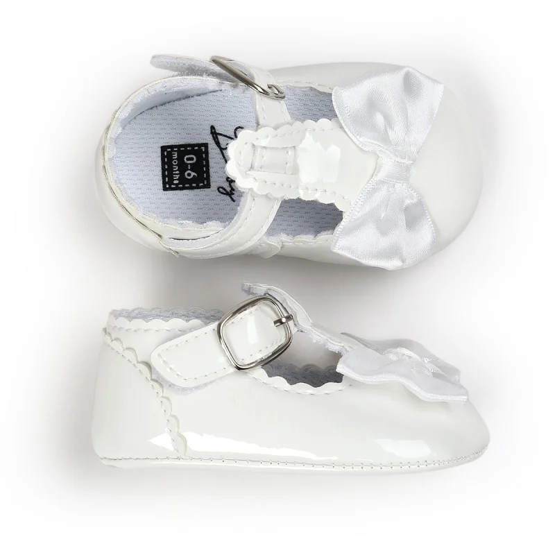 Весенняя милая детская обувь принцессы с бантом для маленьких девочек; нескользящая детская обувь из искусственной кожи