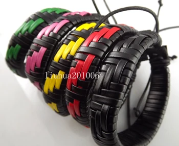 

25 pcs Mix Fashion Jewelry Soft LEATHER Hand-woven BRACELET