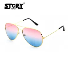 STORY Women Classic Brand Metal Cool sun glasses Colorful Reflective lens Alloy Legs Eyewear Men brand designer sunglasses