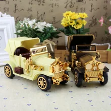 Vintage Retro Metal Bubble Car Model Car Figurines Home Decor Miniatures Handicraft Furnishing Articles Christmas Kids Gift