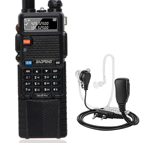 Baofeng DM-5R Plus цифровая рация DMR Dual Time Solt Tier1& 2 tier ii Ham CB портативное радио модернизированное 3800 мАч батарея - Цвет: add headest