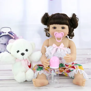 

Reborn Bonecas infantil meninas 22inch 55cm full silicone vinyl reborn baby dolls for children gift girl toddler doll