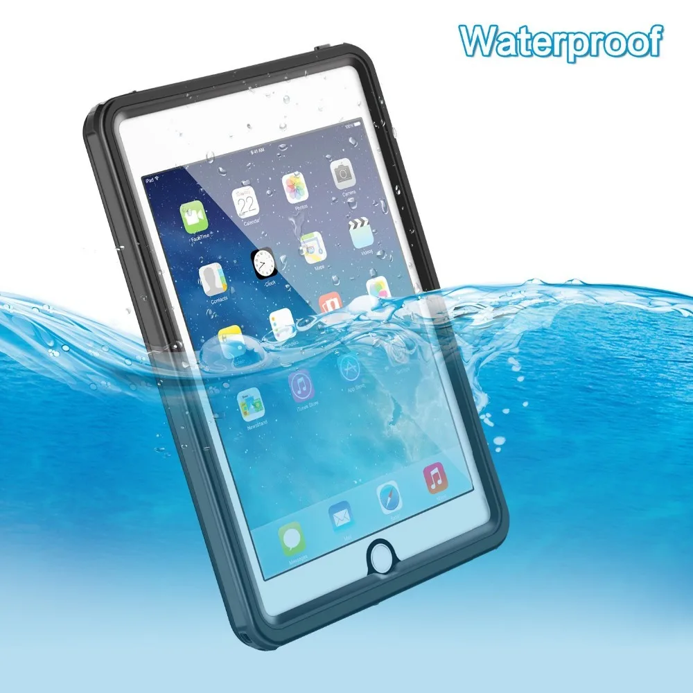 IP68-Waterproof-Case-For-iPad-mini-4-Shockproof-Dustproof-Anti-scratch-Cover-Skin-Black