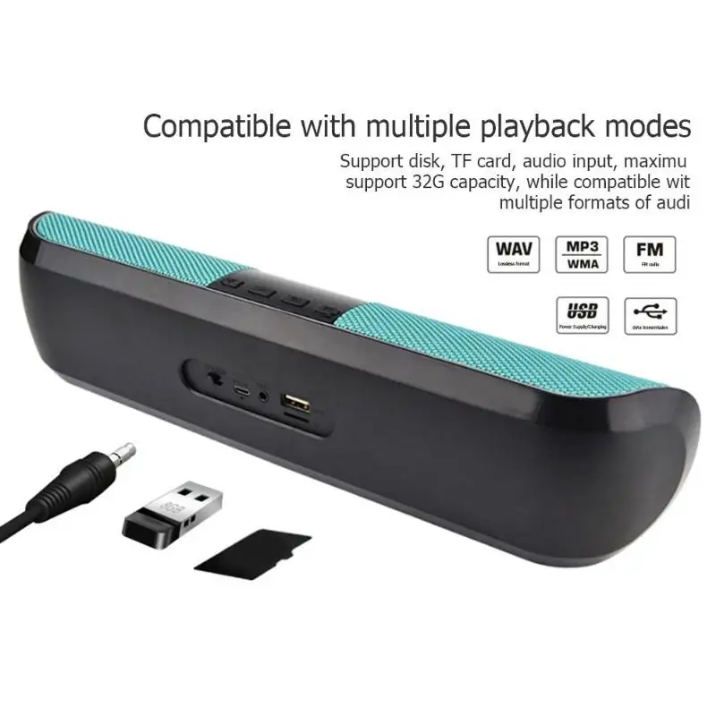 TWS Bluetooth динамик двойной рог 10 Вт сабвуфер стерео аудио плеер FM радио Поддержка TF карты U диск 1500 мАч батарея портативный