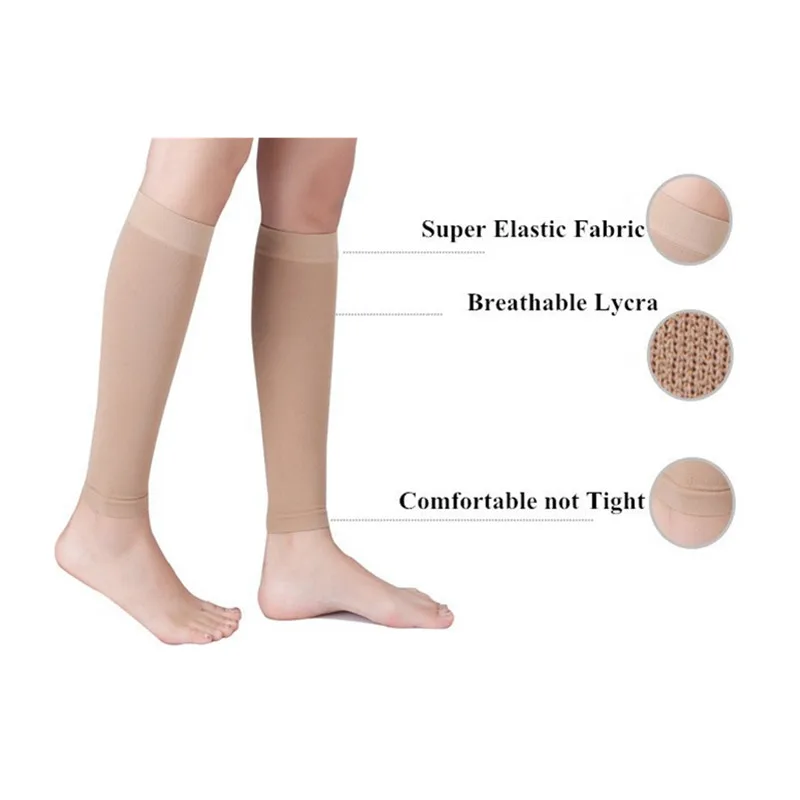 Medical Gradient Knee-high 20-30mmHG Compression Stockings for lower leg calf For Deep vein thrombosis Varicose veins