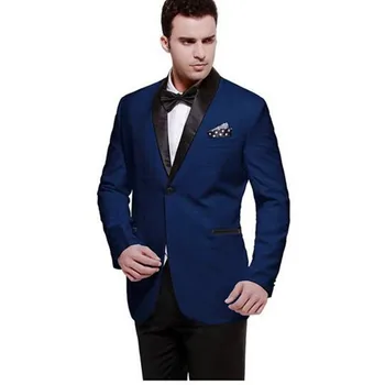 

Men's Party Suit Blazer Slim Fit Navy Blue Tuxedo Fashion Wedding groom men suit 2017 formal party mens suits ( jacket+Pant+tie)