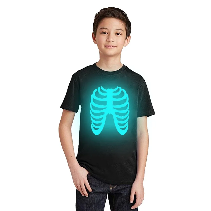 

LYTLM Kids Skull T Shirts Skeleton Costume Kids Cute T-shirts for Girls Summer Style T Shirt Boys 2019 Glow in Dark Hip Hop Tops