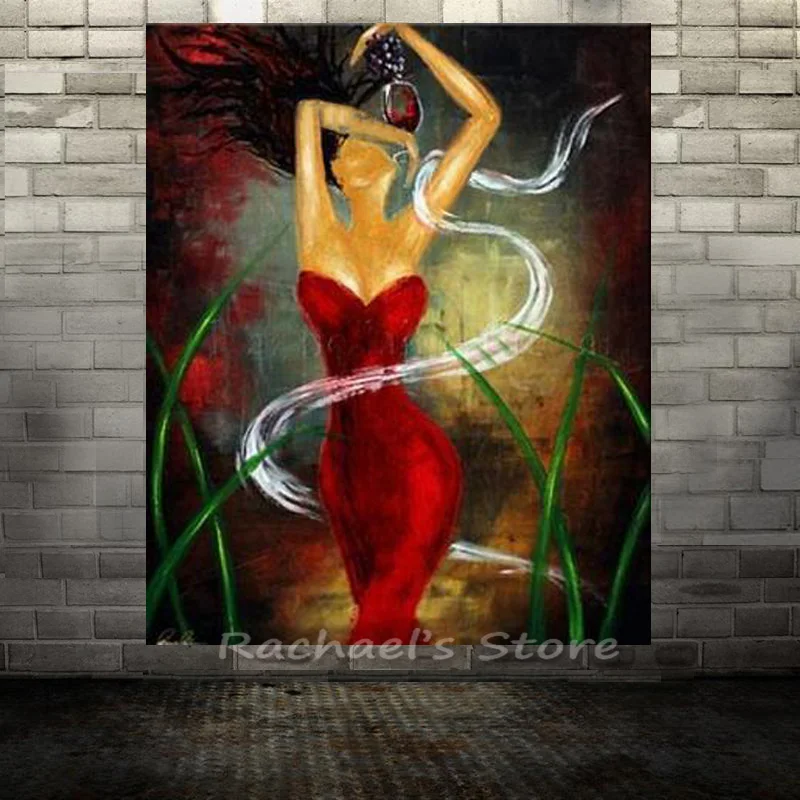 Hand Painted Sexy lady canvas art wall picture home decor Modern wall