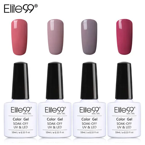 Elite99 4 шт./компл. 10 мл, нюдовый Цвет серии Гель-лак для ногтей Nail Art био-Гели Soak Off Гель-лак, Длительное Действие, арт Полировочный Гель для маникюра - Цвет: N-NU-10ML-C007