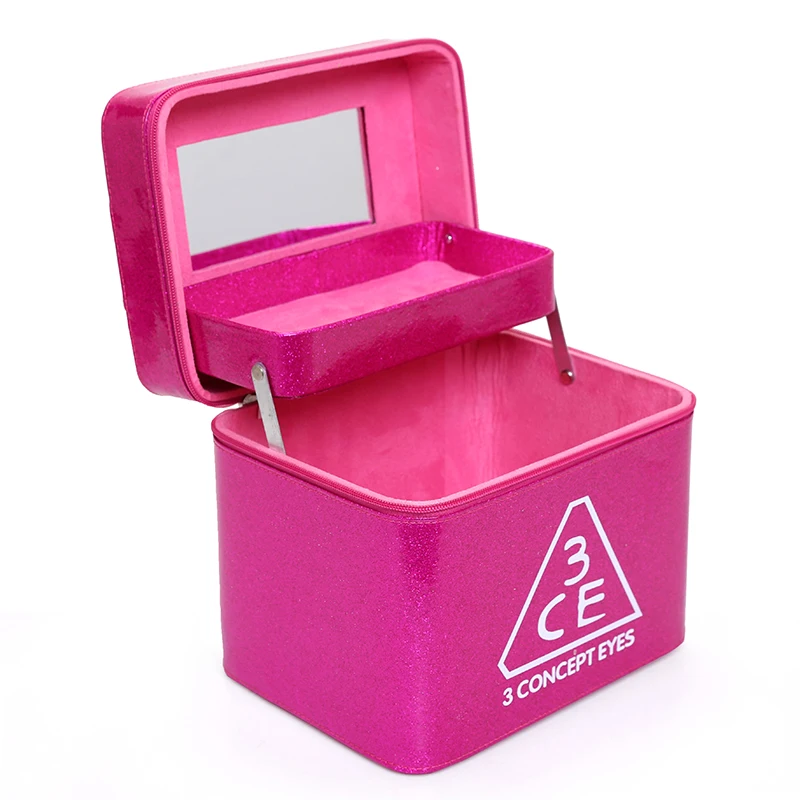

New Professional Make Up Bag Women Cosmetic Case High Quality Leather Female Korean Makeup Box Large Capacity Travel Wash Bags