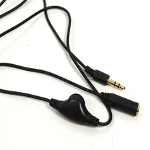 2017 New High Quality Black 3.5mm M/F Stereo Headphone Audio Extension Cable Cord w/ Volume Control