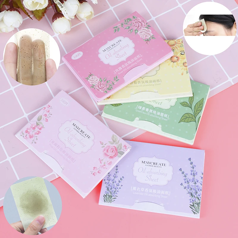 100Pcs Facial Oil Blotting Papers Oil Absorbing Sheets Face Cleanser Acne Treatment Deep Cleansing  Breathable Oil Control Tool