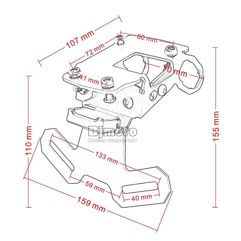 BJ Moto Аксессуары для мотоциклов z900 Fender eliminator Кронштейн номерного знака HO аккуратные хвост для Kawasaki Z900 Moto