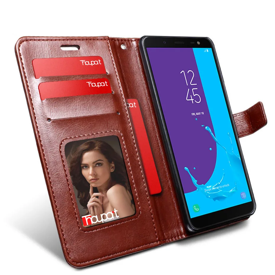 

Leather Case For Samsung Galaxy J6 2018 Retro Photo Frame Card Holder Leather Flip Phone Cover For Samsung J6 2018 Case Wallet