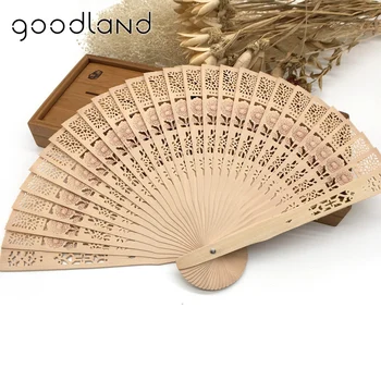 

Free Shipping 5PCS 20cm Chinese Folding Wooden Carved Folding Fan Pocket Fan Wedding Favors Deco Mariage Gifts