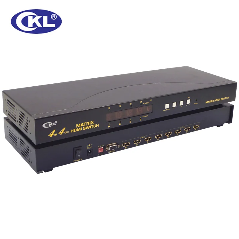 CKL 4H4 4 in 4 out HDMI Matrix Switch Splitter Rack Mount