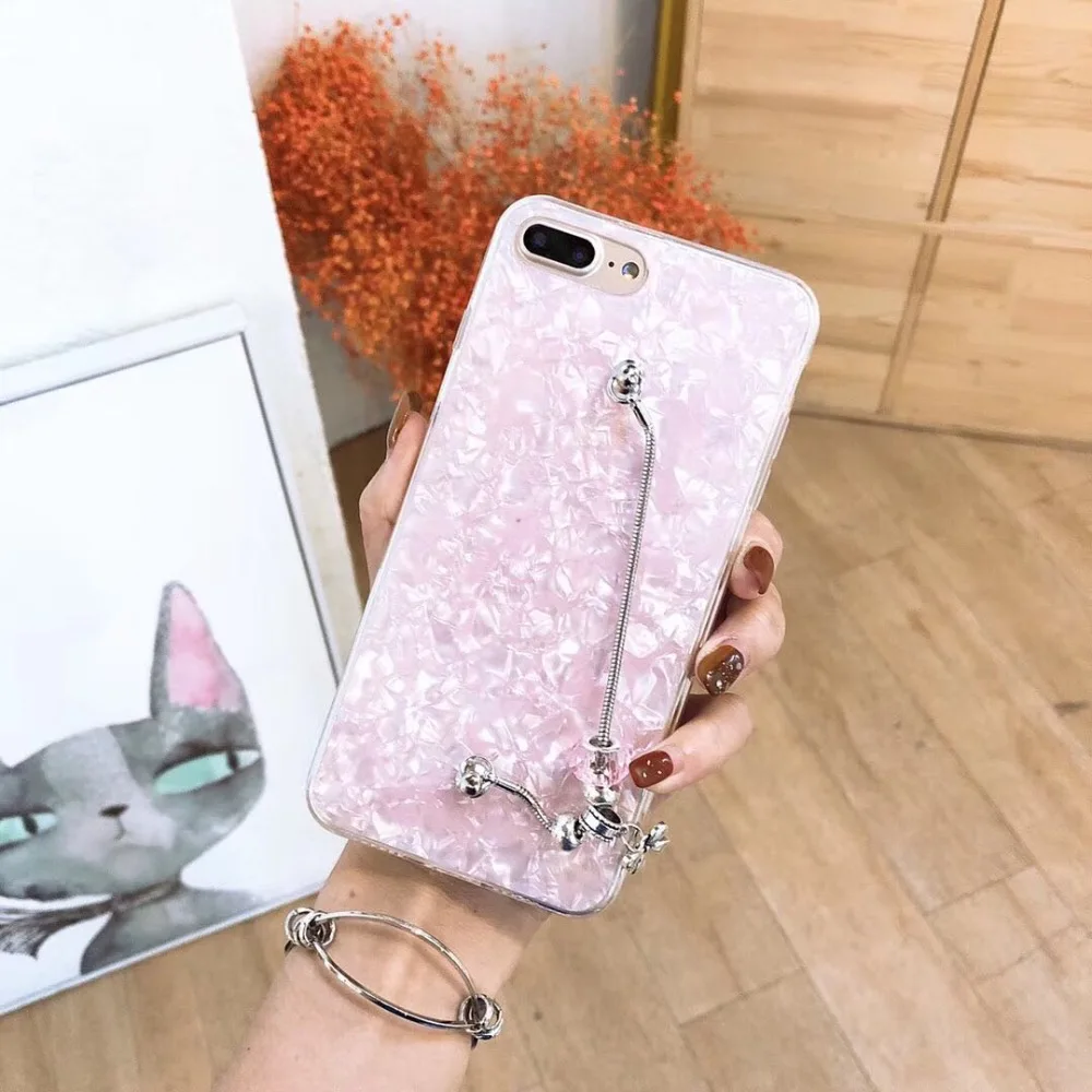 Для iPhone 6 6s 7 8 pluis X для Samsung galaxy s7 edge s8 s9 plus note металлическая цепочка бриллиантовый